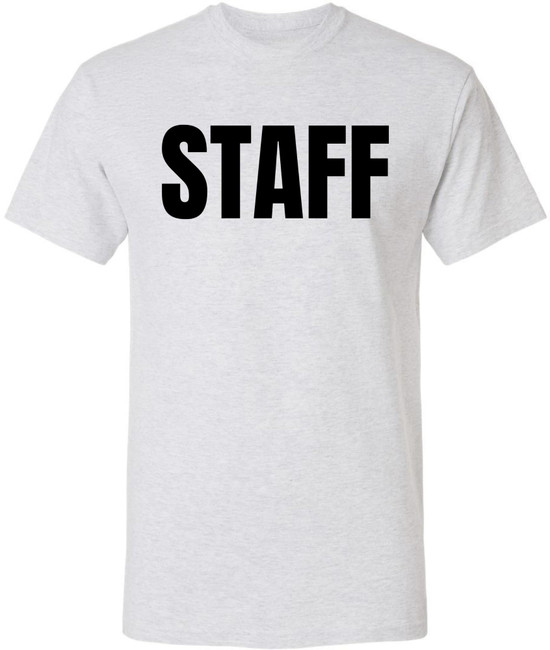 Staff T Shirt Printed Work Uniform Crewneck Tee Event Security Team Shirt Cotton Unisex