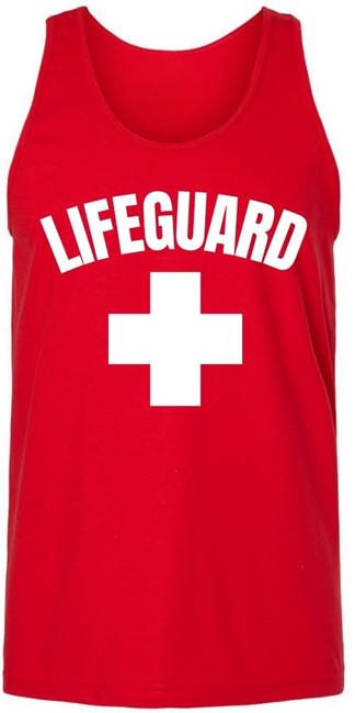 Lifeguard White Cross Printed Unisex Tank Top - Water Safety Rescue Watch Tank Tee