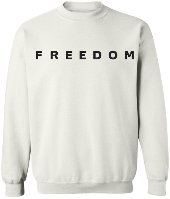 Freedom Crewneck | Charlie Kirk Political Patriotic Last Moment Inspired Pullover Sweatshirt, White