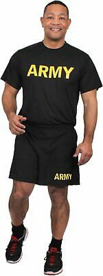 Black US Army PT Shorts APFU Physical Training Work Out Running Exercise Gym PT