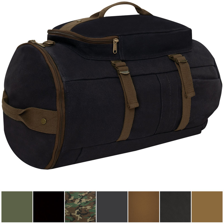 Convertible Duffle Carry Bag & Travel Backpack Deluxe Essential Weekend Gear Bag