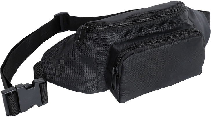 Black Heavy Duty Waist Fanny Pack Crossbody Outdoor Sport Belt Strap Bag