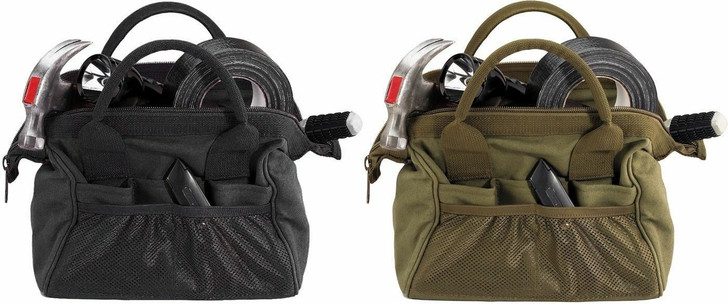 Canvas Work Tool Bag, Wide-Mouth Large Storage Heavy Duty Carry Tote