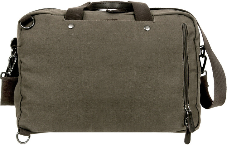 Canvas Briefcase Backpack Convertible Laptop Knapsack Messenger Shoulder Bag