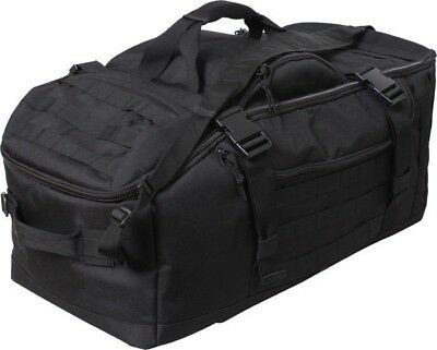 Black Tactical Mission Duffle Carry Bag Multi Functional Convertible Backpack