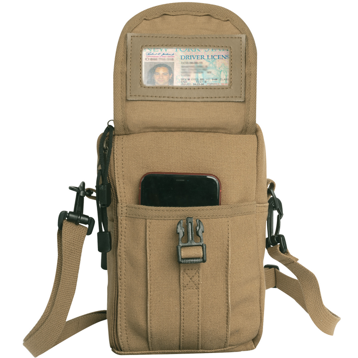 Heavyweight Classic Canvas Passport Travel Pouch Crossbody Utility Shoulder Bag for Traveling