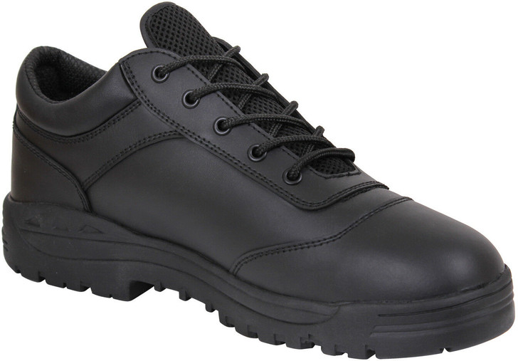 Black Athletic Oxfords Tactical Leather Utility Shoes Work Duty Uniform Soft Toe