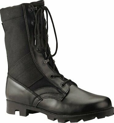Black Leather Speedlace Military Style Uniform Jungle Boots