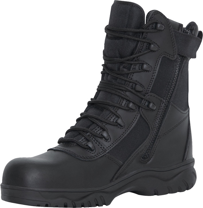 Black Side Zipper Composite Toe 8 Inch Tactical Boots