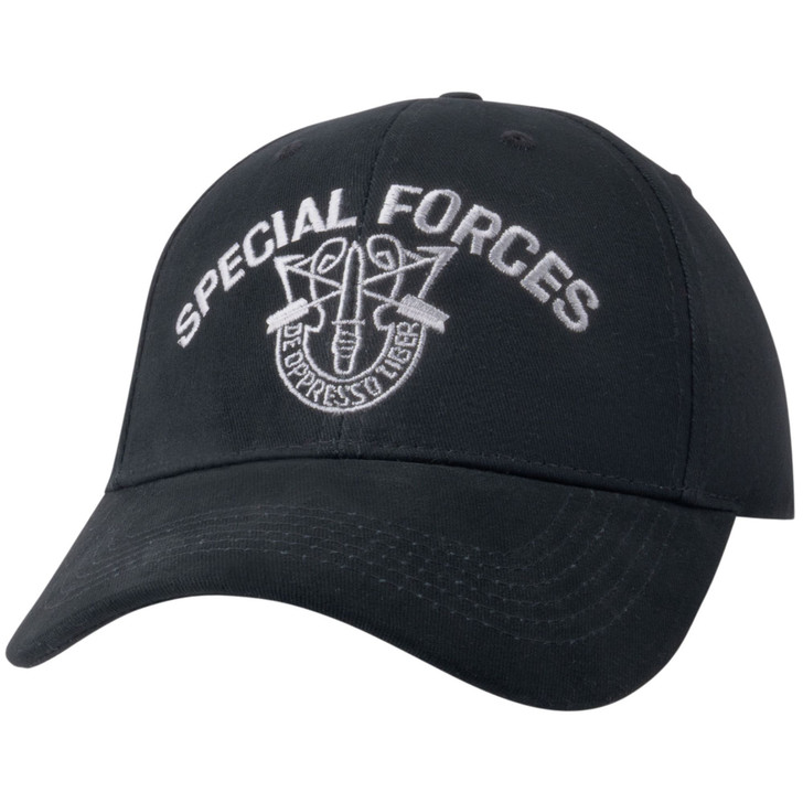 Black Special Forces Deoppresso Liber Embroidered Logo Adjustable Baseball Hat