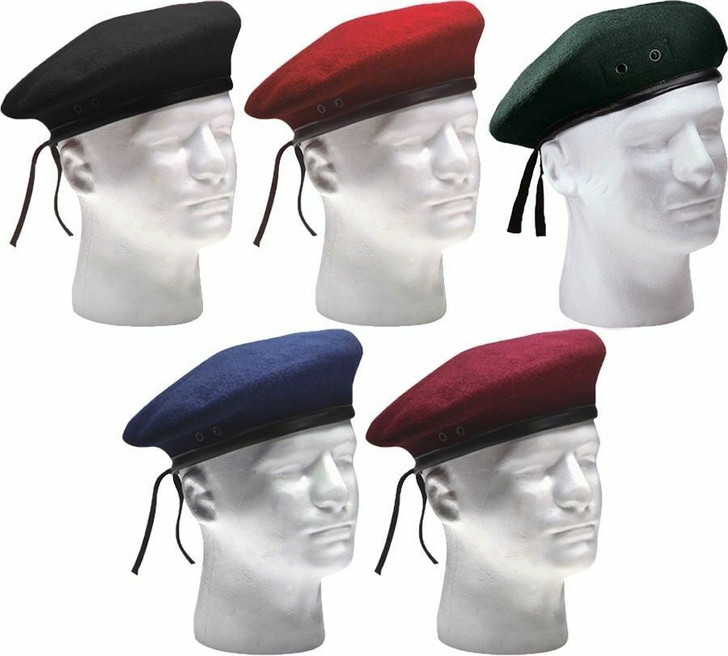 Classic Wool Military Beret - with Eyelets Army Uniform Warm Winter Hat Fashion