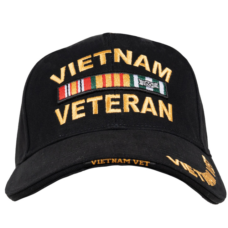 Black Vietnam Veteran Deluxe Low Profile Baseball Hat Cap