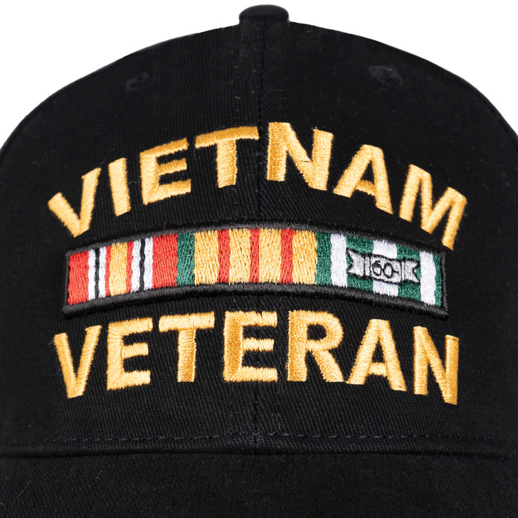 Black Vietnam Veteran Deluxe Low Profile Baseball Hat Cap 