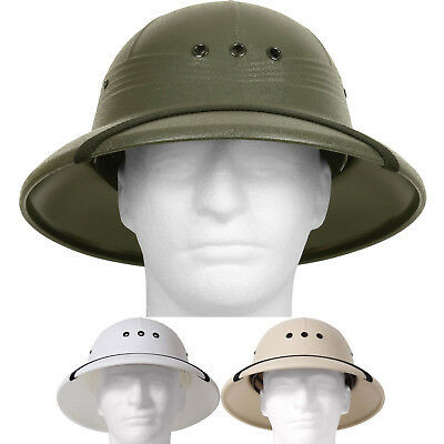 Pith Helmet Lightweight Safari Hat Sun Rain Plastic Vietnam Jungle Military Type