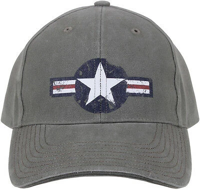 Olive Drab Vintage US Air Corp Logo Adjustable Hat