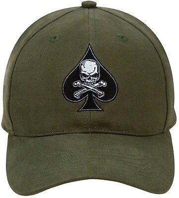Olive Drab Death Spade Embroidered Insignia Adjustable Baseball Hat Cap