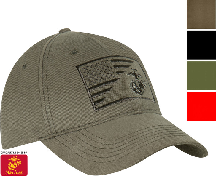 USMC American Flag Cap Globe and Anchor US Marines Military Baseball Hat Dad Cap