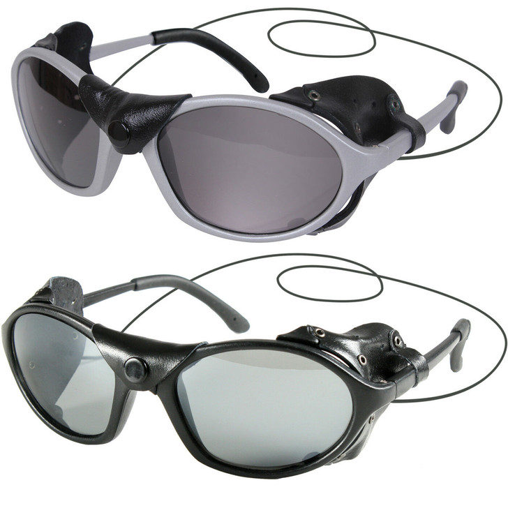 Tactical Flying Sunglasses Wind Side Guard Leather Panel UV400 Lense Sun Glasses