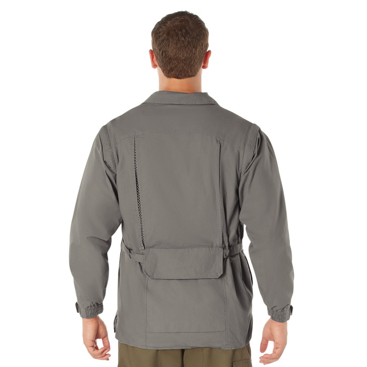 Khaki Safari Trailblazer Tactical Convertible Vest Jacket with Removable Sleeves