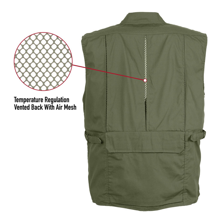 Olive Drab Multi-Pocket Cargo Tactical Concealed Carry Travel Vest