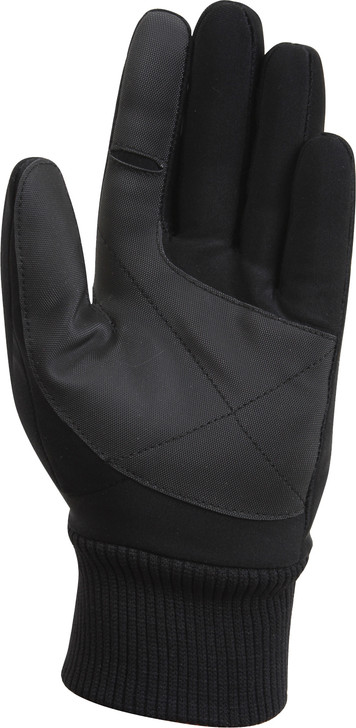 Black Soft Shell Stretchy Waterproof Gloves with Fleece Lining