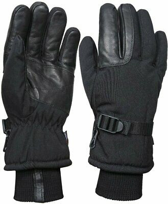 Mens Black Extreme Cold Weather Insulated Waterproof Long Cuff Hunting Gloves