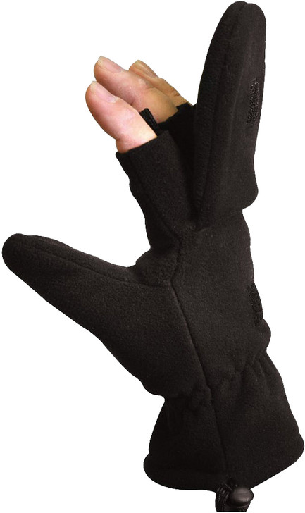 Black Fingerless Sniper Gloves Retractable Mittens Fleece Breathable Tactical Military
