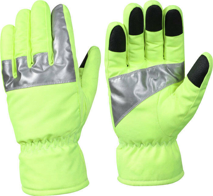 Safety Green High Visibility Insulated Waterproof Gloves With Reflective Tape