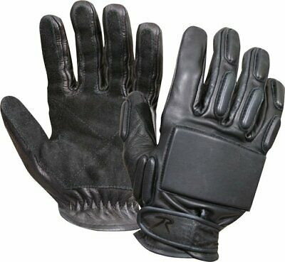 Black Padded Back & Knuckles Insulated Rope Climbers Rappelling Gloves