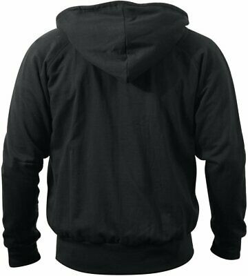 Mens Black Solid Thermal Lined Full Zip Hoodie Sweatshirt