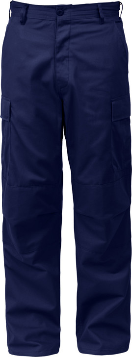 Dark Navy / Midnight Blue Zipper Fly Military Fatigues Cargo Uniform Pants