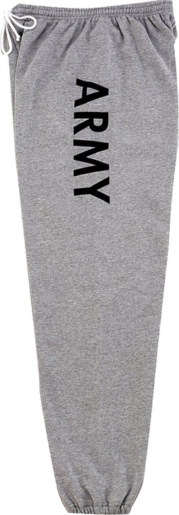 Grey ARMY PT Sweatpants | Military Physical Training Gym Pants - Poly/Cotton - Men's
