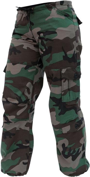 Womens Camo Army Fatigues Military Cargo Pants BDU Paratrooper