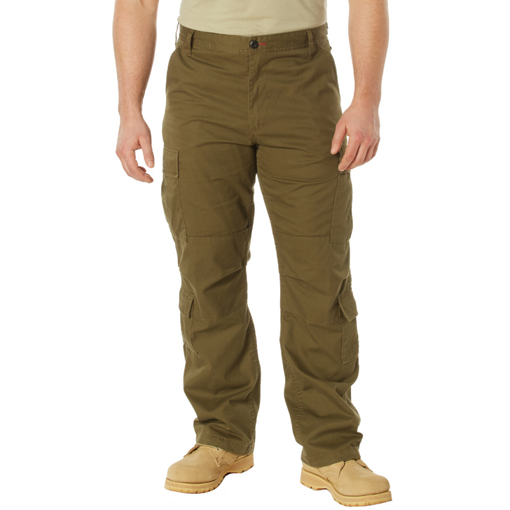 Military Paratrooper Fatigues Cargo Camo Pants 8 Pocket Washed Army Tactical