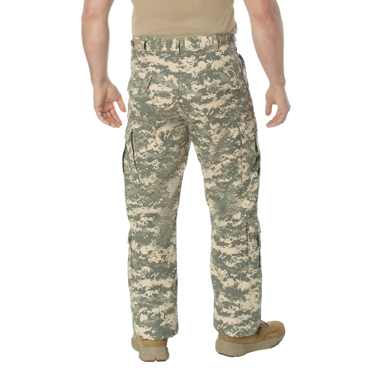 Military Paratrooper Fatigues Cargo Camo Pants 8 Pocket Washed Army Tactical