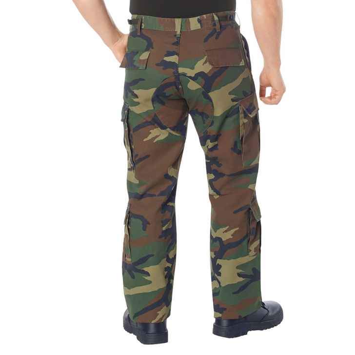 Military Paratrooper Fatigues Cargo Camo Pants 8 Pocket Washed Army Tactical