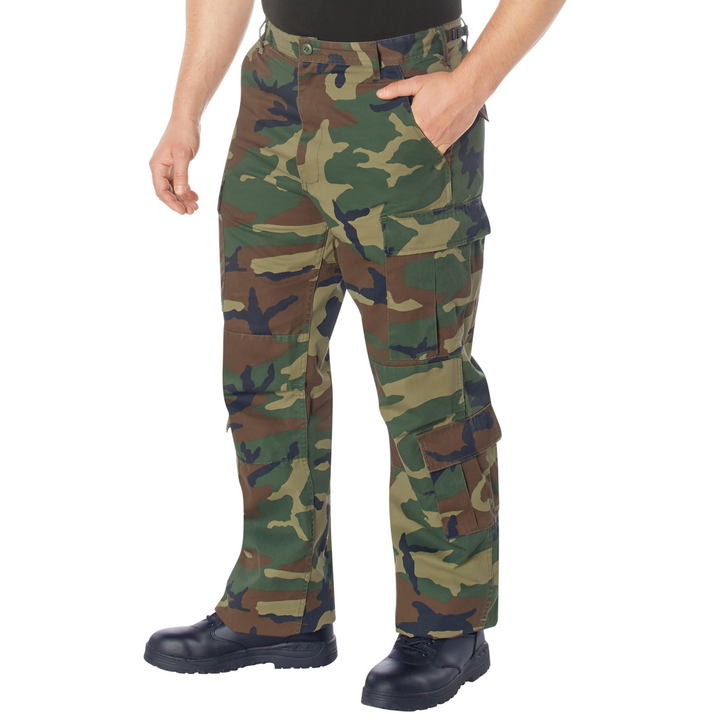 Military Paratrooper Fatigues Cargo Camo Pants 8 Pocket Washed Army Tactical