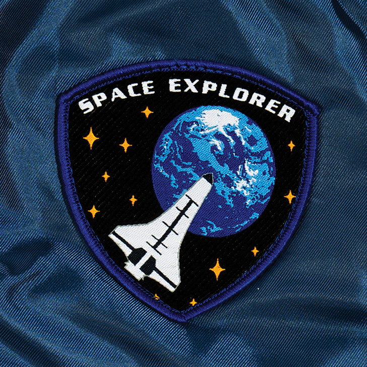 Kids Navy Blue NASA Space Shuttle MA-1 Bomber Flight Jacket Reversible Coat