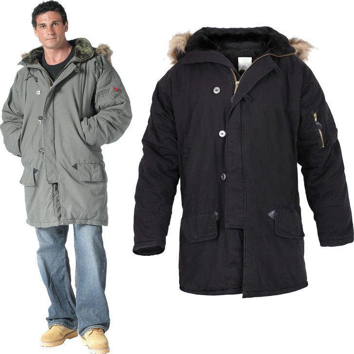 Vintage Style N-3B Parka Cold Weather Snorkel Air Force Military Heavyweight Winter Jacket