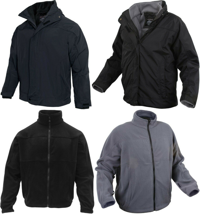 All Weather Waterproof 3 Season Jacket with Removable Sweatshirt Fleece Liner