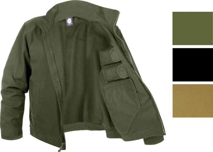 Tactical Concealed Carry Lightweight Jacket Ambidextrous CCW Solid Coat