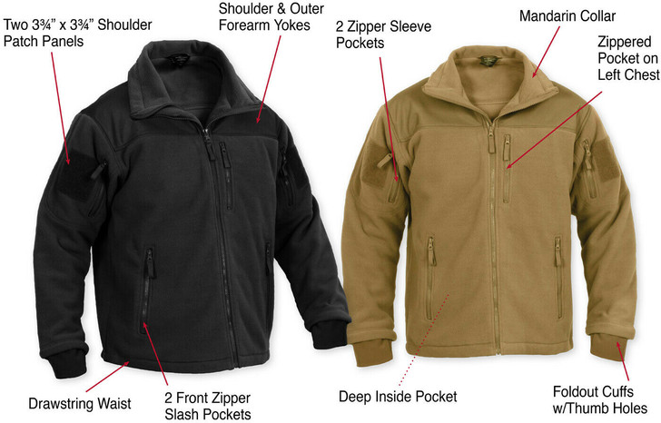 Special OPS Tactical Fleece Jacket Military Solid Army Uniform Thick Full Zip Sweatshirt