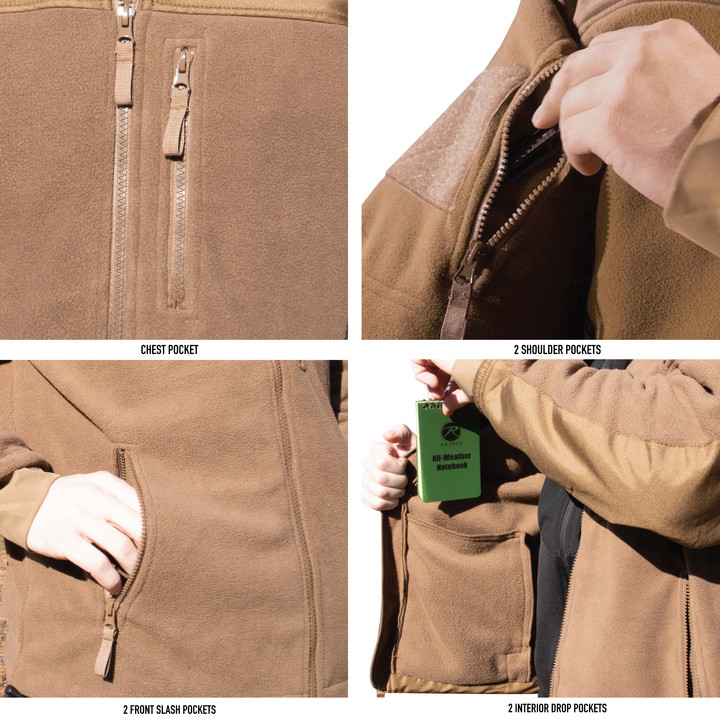 Special OPS Tactical Fleece Jacket Military Solid Army Uniform Thick Full Zip Sweatshirt