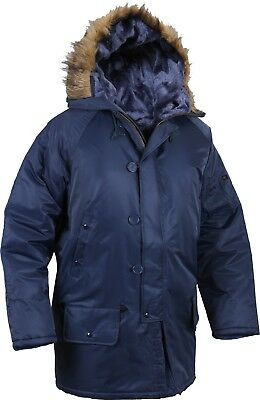 Navy Blue N-3B Snorkel Parka Jacket N3B Winter Military Tactical Army Type Coat