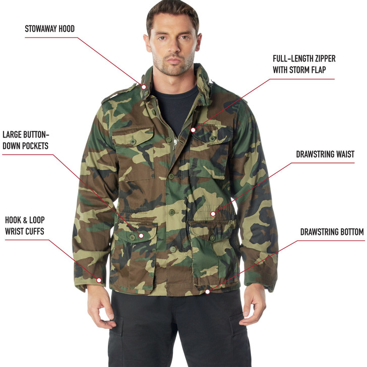 Lightweight Military M-65 Field Jacket Vintage Army Uniform Camo M65 Coat