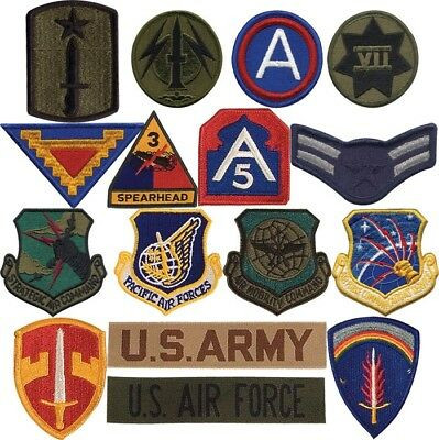 Miltary Army Air Force Assortment Iron on Sew Patches (100 Patches)