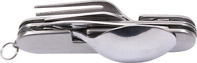 Stainless Steel Emergency Chow Set Camping Utensils Pocket Fork / Spoon / Knife