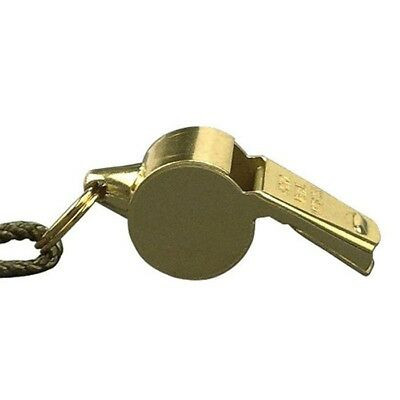 Brass Police Whistle with Neck Lanyard