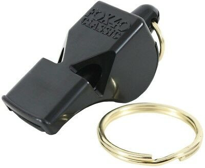 FOX40 Classic Black Military Safety Marine Whistle Emergency with Key Ring