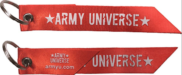 2 Pack Red Streamer Army Universe Key Chain Ring Bag Tag Remove Before Flight